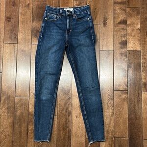 Topshop - Jamie High Waisted Skinny Jean - Dark Denim - Size 25